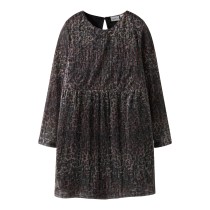 NAME IT Langærmet Kjole Risaring Seal Brown Leo