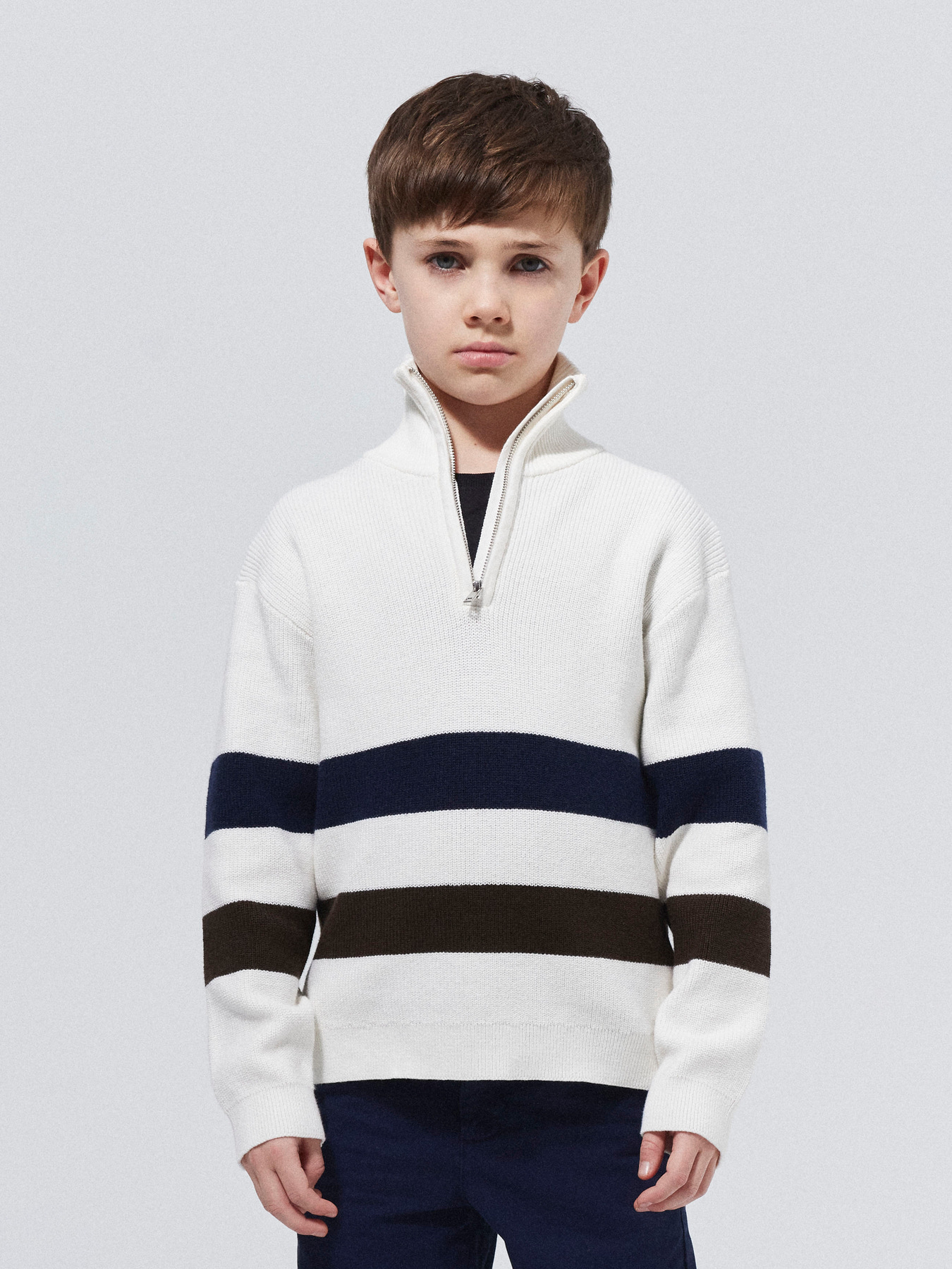 NAME IT Half Zip Striktrøje Ralph Cloud Dancer