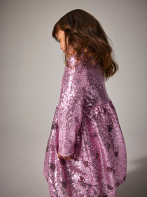 NAME IT Glimmer Kjole Ruscing Lilac Sachet
