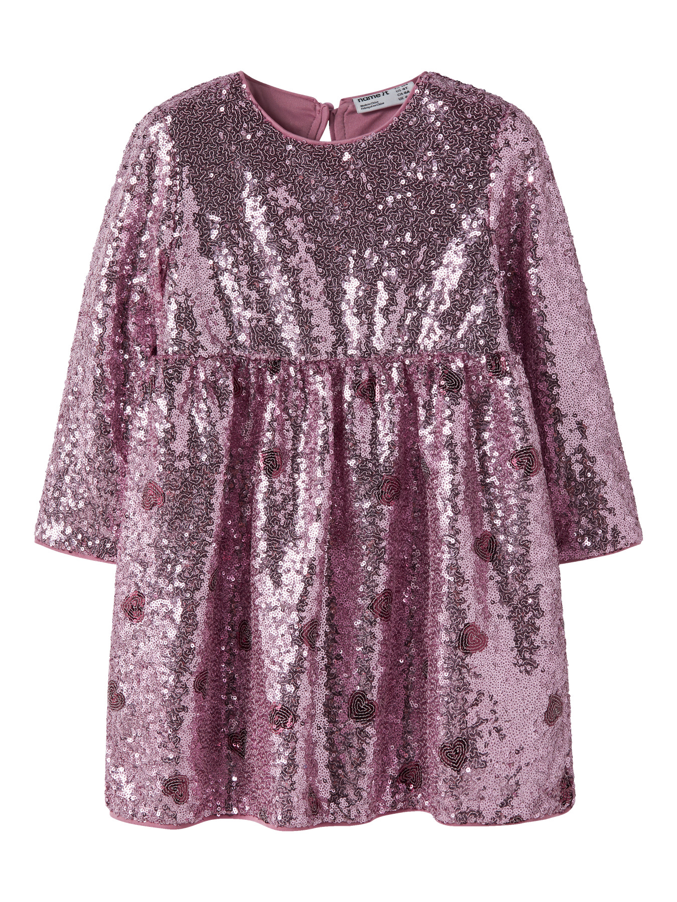 NAME IT Glimmer Kjole Ruscing Lilac Sachet