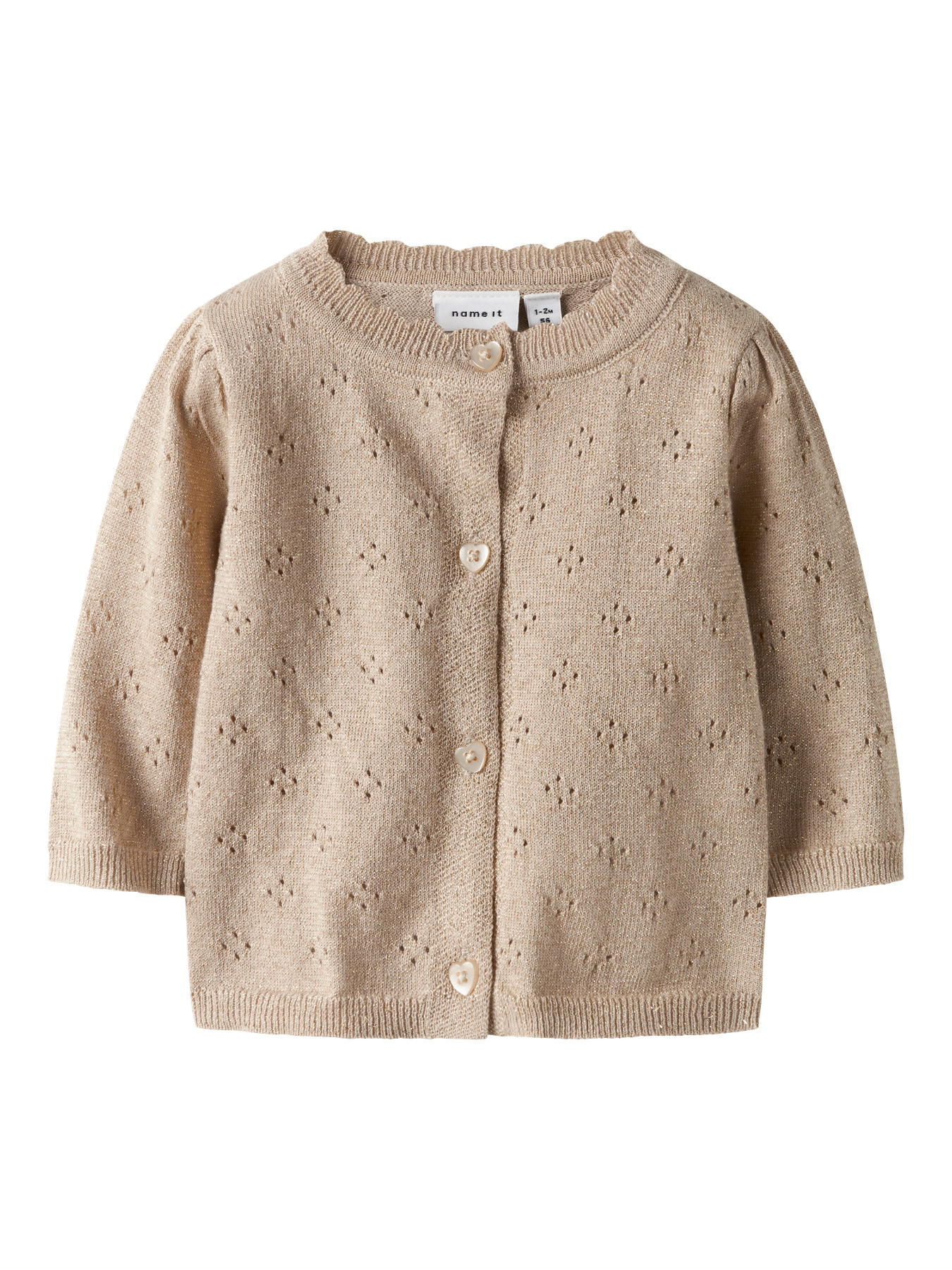 NAME IT Glimmer Strik Cardigan Rolia Cement