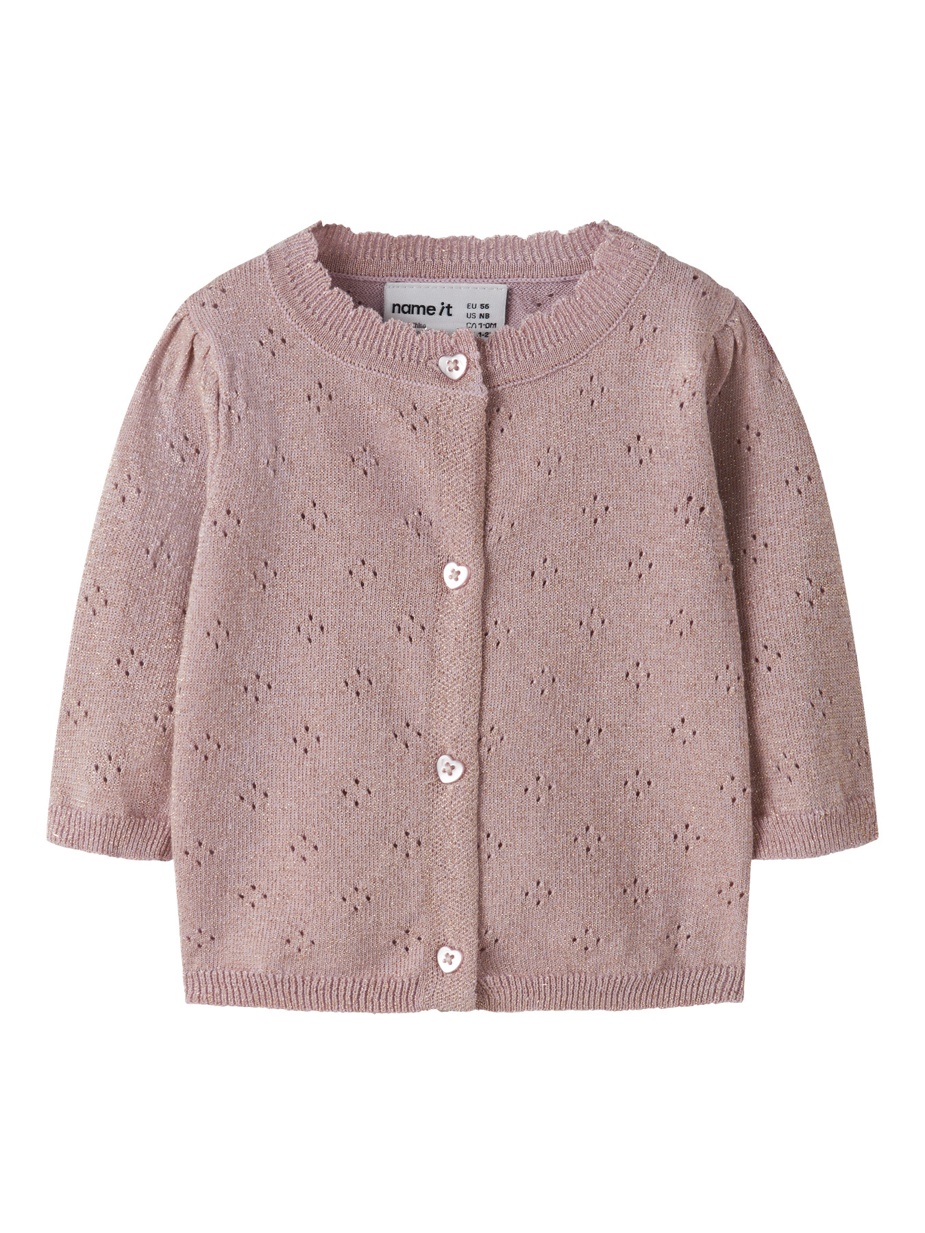 NAME IT Glimmer Strik Cardigan Rolia Keepsake Lilac