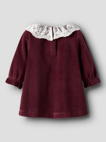 NAME IT Velour Kjole Roxy Burgundy