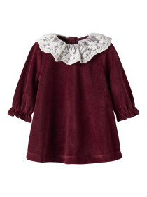 NAME IT Velour Kjole Roxy Burgundy