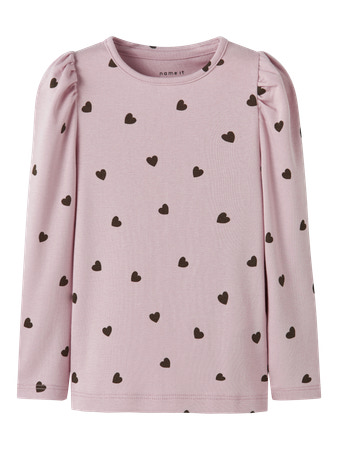 NAME IT Langærmet Bluse Heart Burnished Lilac