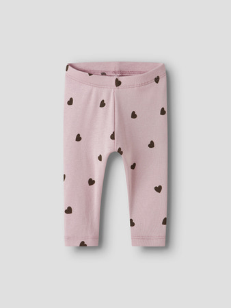 Name It Leggings Burnished Lilac Med Hjerteprint - Str. 1y 80cm