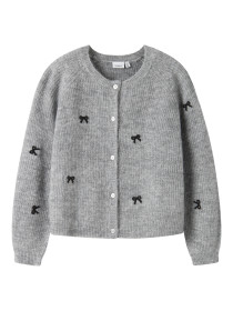 NAME IT Strikket Cardigan Rifey Grey Melange