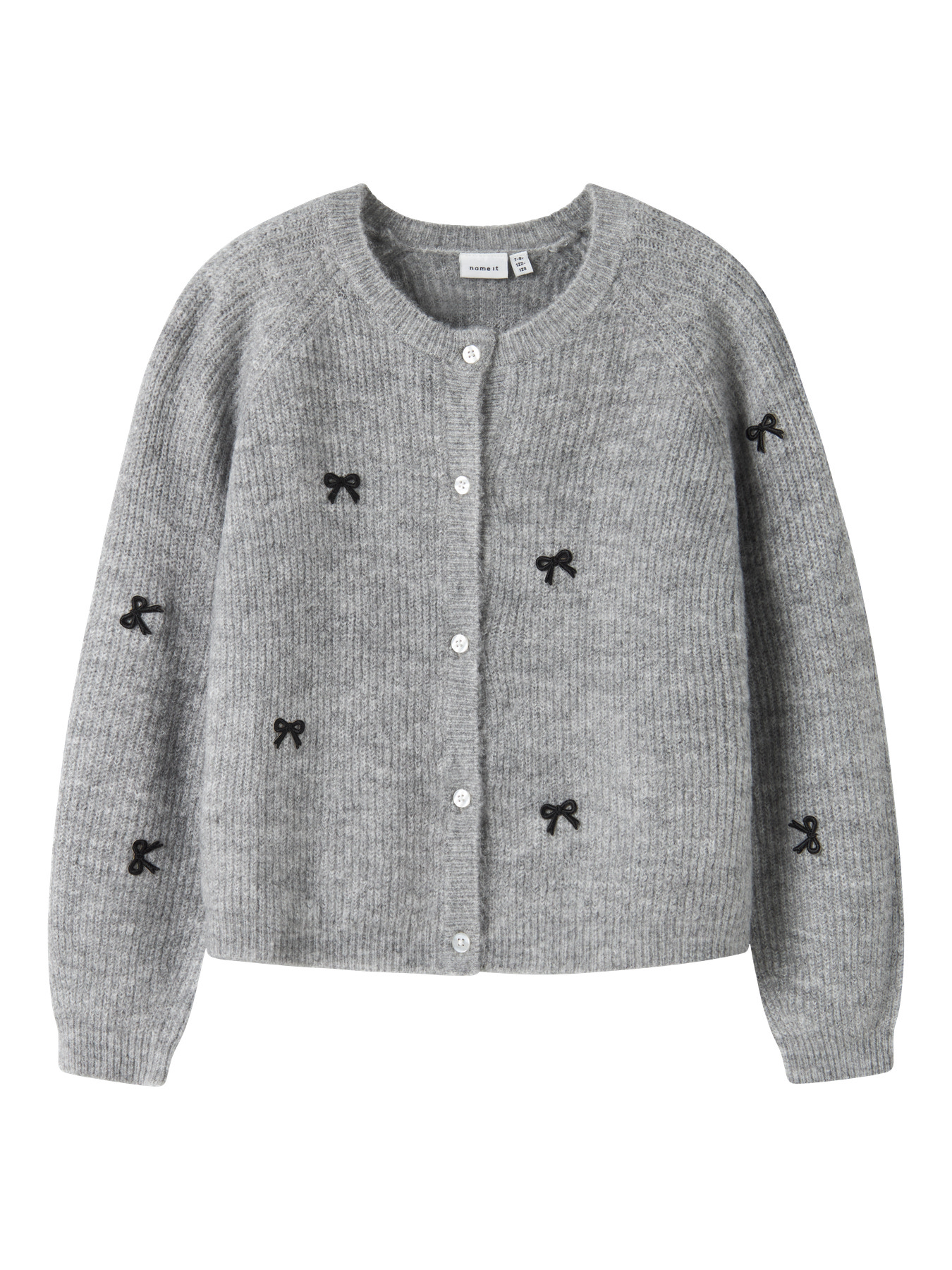 NAME IT Strikket Cardigan Rifey Grey Melange