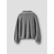 NAME IT Strikket Polo Trøje Rikasa Grey Melange