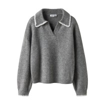 NAME IT Strikket Polo Trøje Rikasa Grey Melange