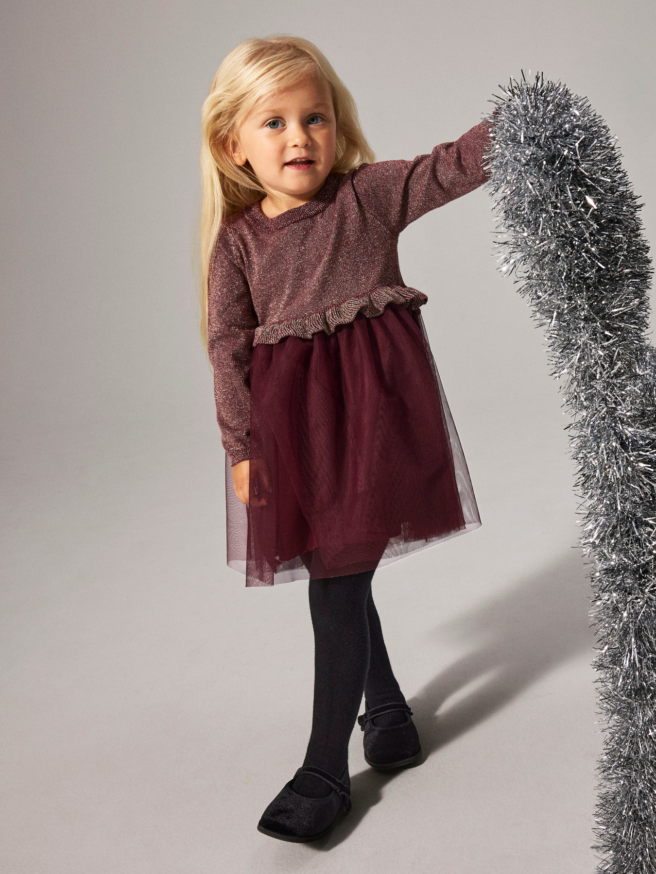 NAME IT Strik Kjole Refraja Burgundy billede