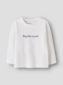 NAME IT Langærmet Bluse Rearaja Bright White