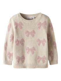 NAME IT Sløjfe Striktrøje Rekka Peyote Melange