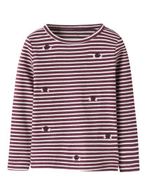 NAME IT Langærmet Bluse Ripeas Burgundy