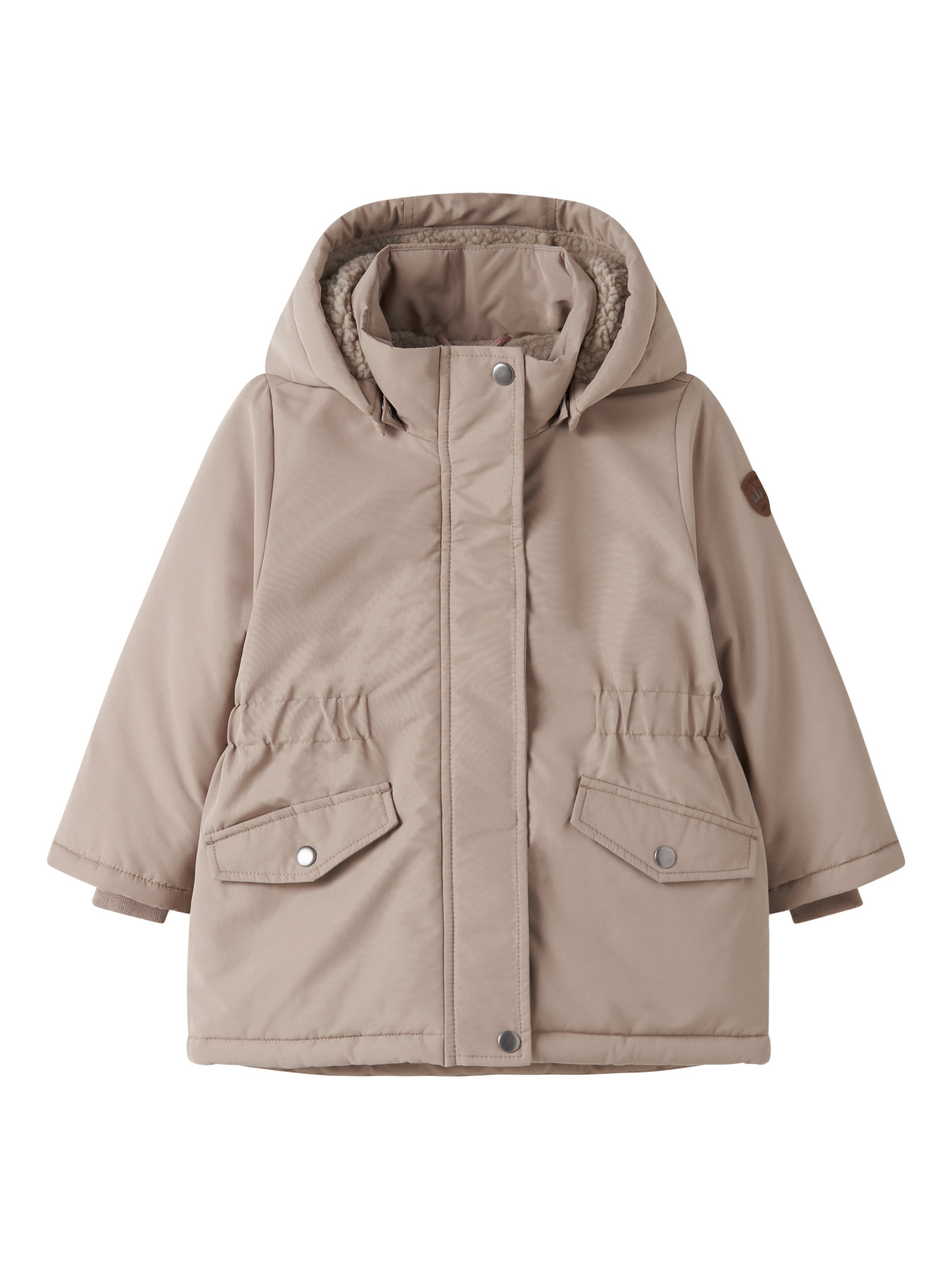 Name It Parka Vinterjakke Silver Mink Med Teddyfor - Str. 2y 92cm