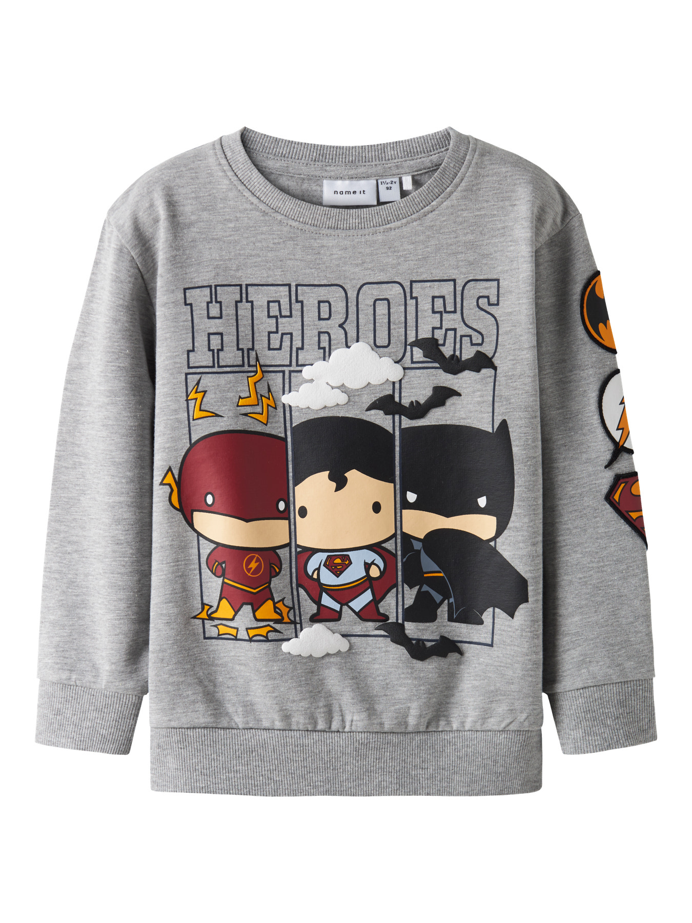 Name It Sweatshirt Grey Melange Med Superhelte Print - Str. 5y 110cm