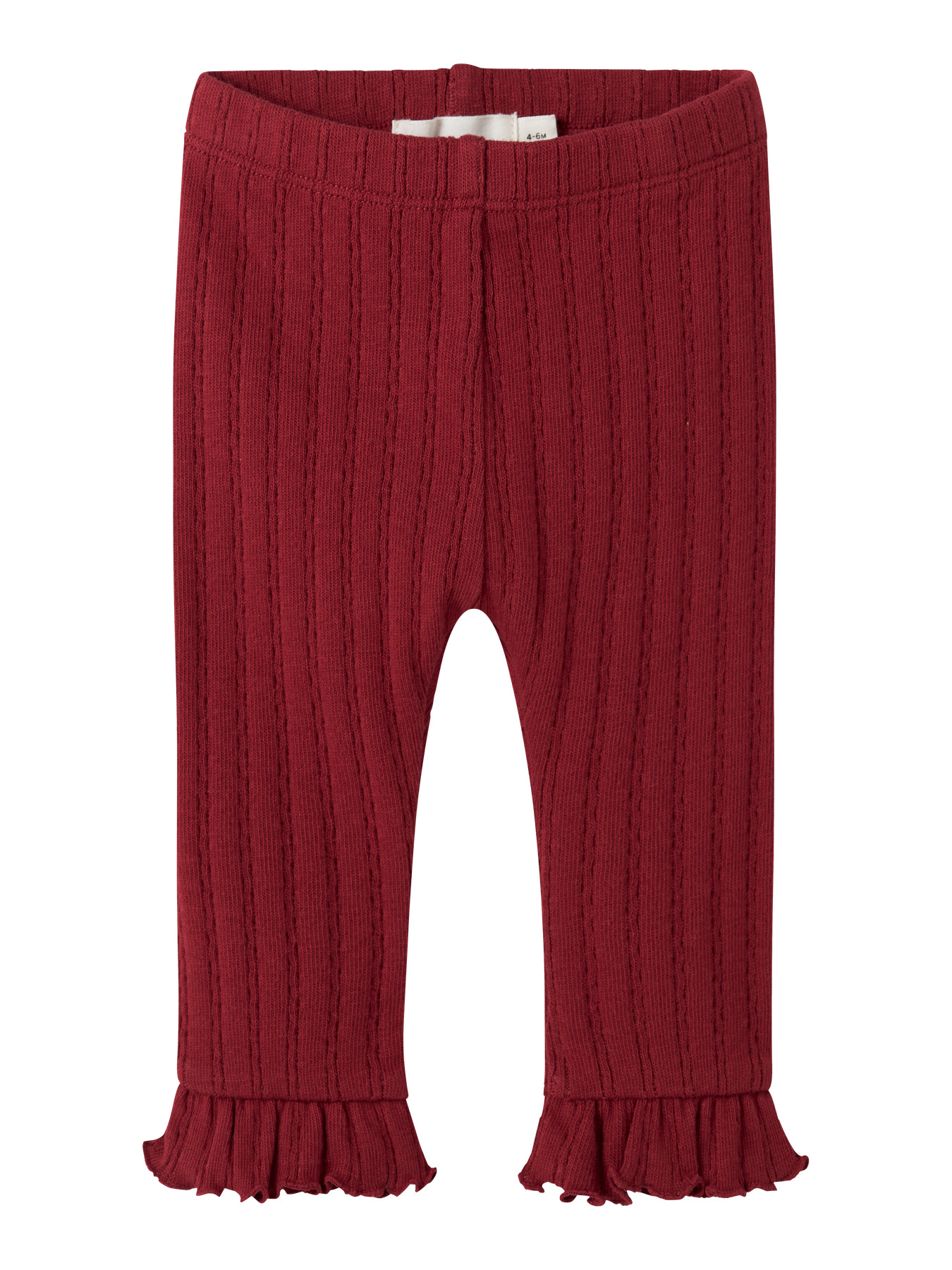 Lil' Atelier Leggings Red Dahlia Med Flæser - Str. 9m 74cm