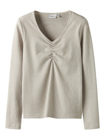NAME IT Langærmet Bluse Sabi Cement