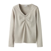 NAME IT Langærmet Bluse Sabi Cement