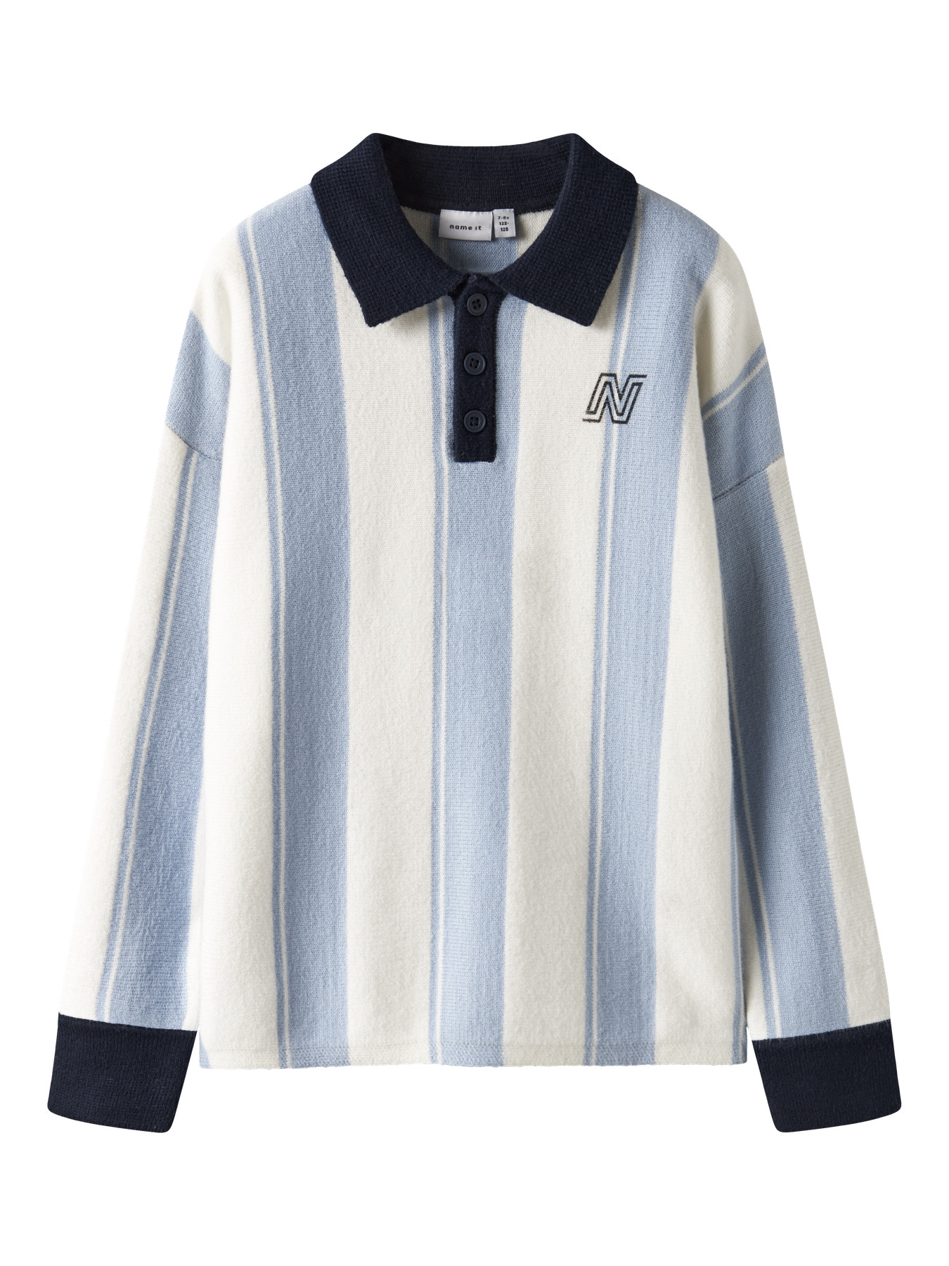 NAME IT Loose Strik Polo Sima Kentucky Blue