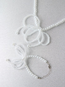 NAME IT Perle Smykkesæt Runa Cloud Dancer