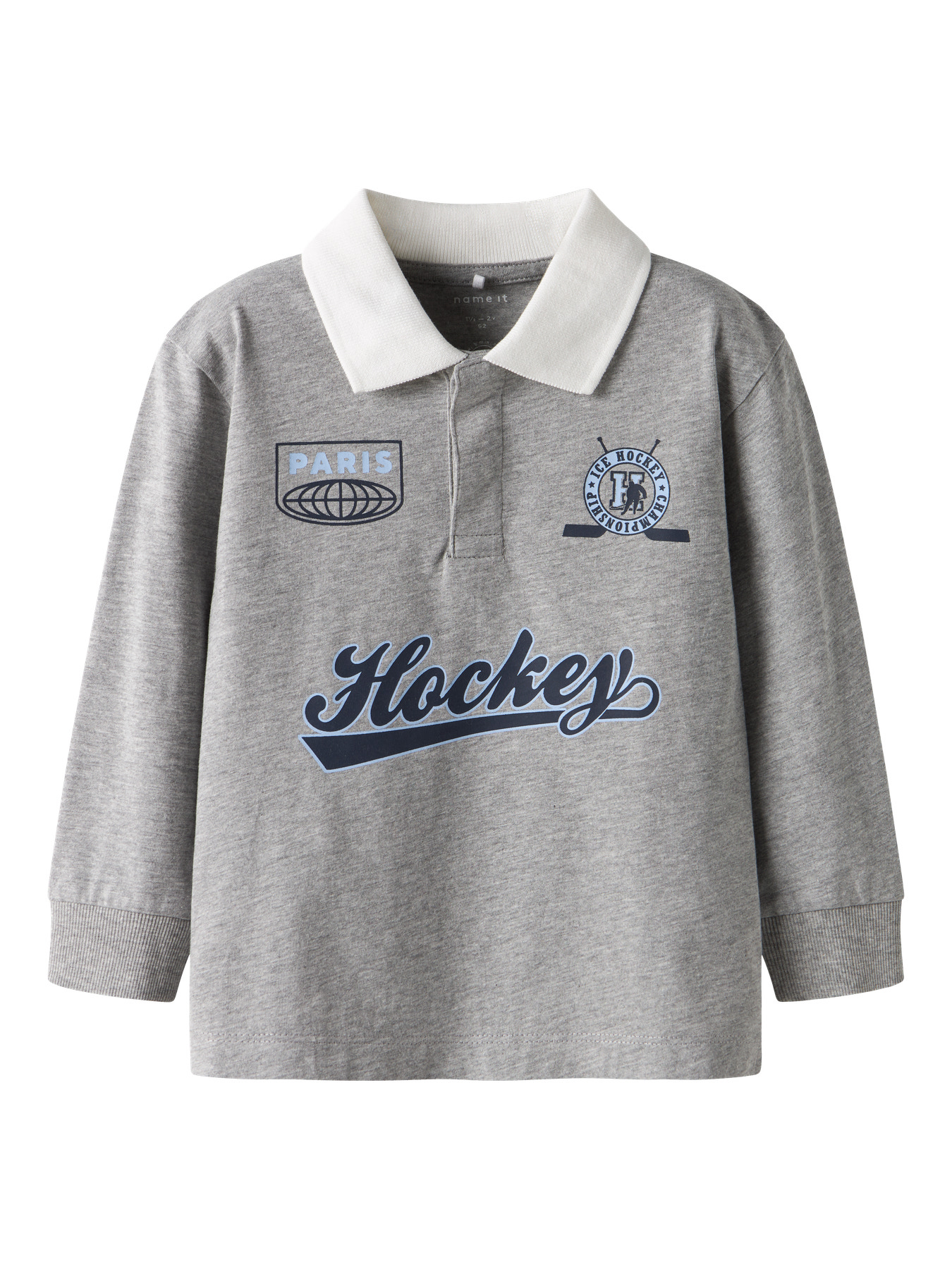 NAME IT Polo Bluse Sido Grey Melange