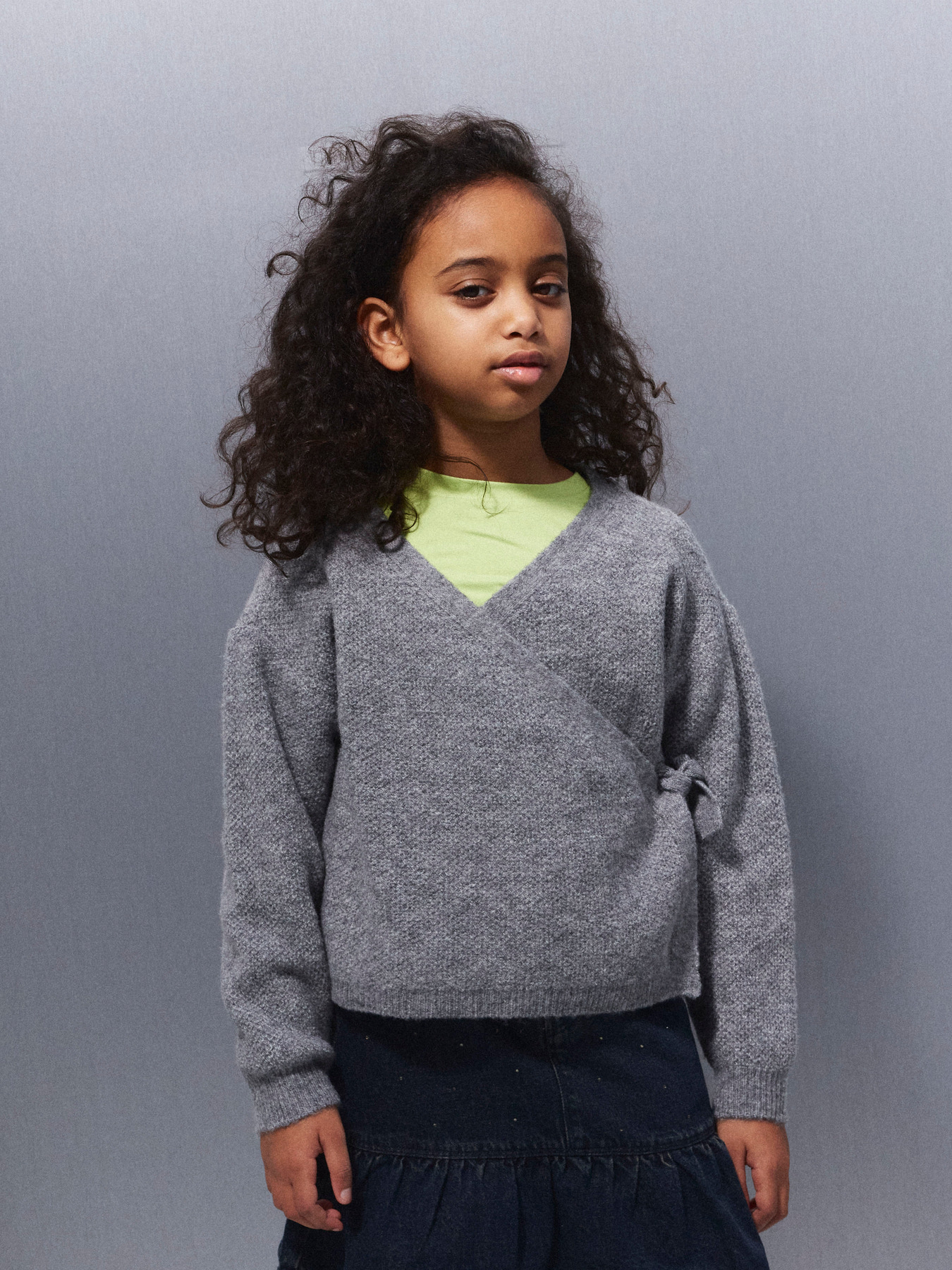 NAME IT Striktrøje Sanie Grey Melange