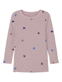 NAME IT Bluse Nutti Burnished Lilac Hearts