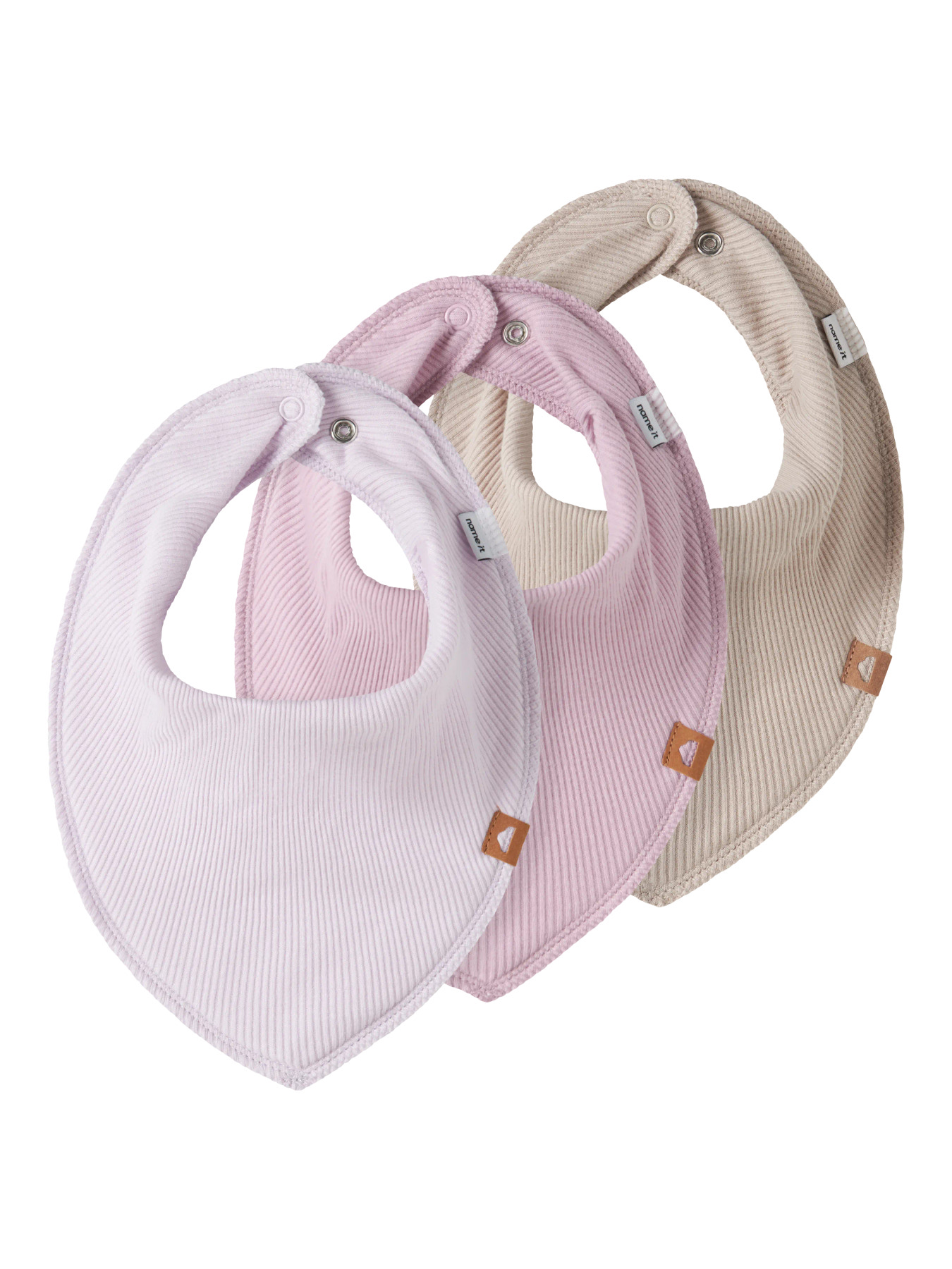 NAME IT 3-Pak Hagesmække Bib Lavender Fog Fragrant Lilac/chateau Gray