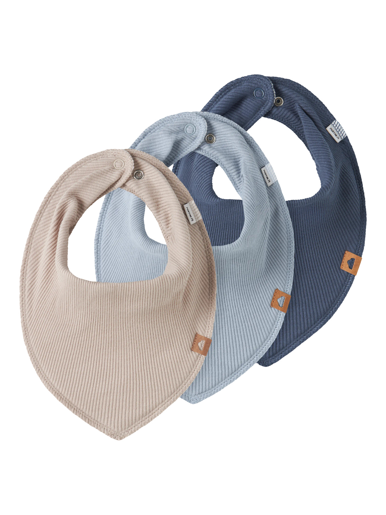 NAME IT 3-Pak Hagesmække Bib Blue Fog Chateau Gray/vintage Indigo billede