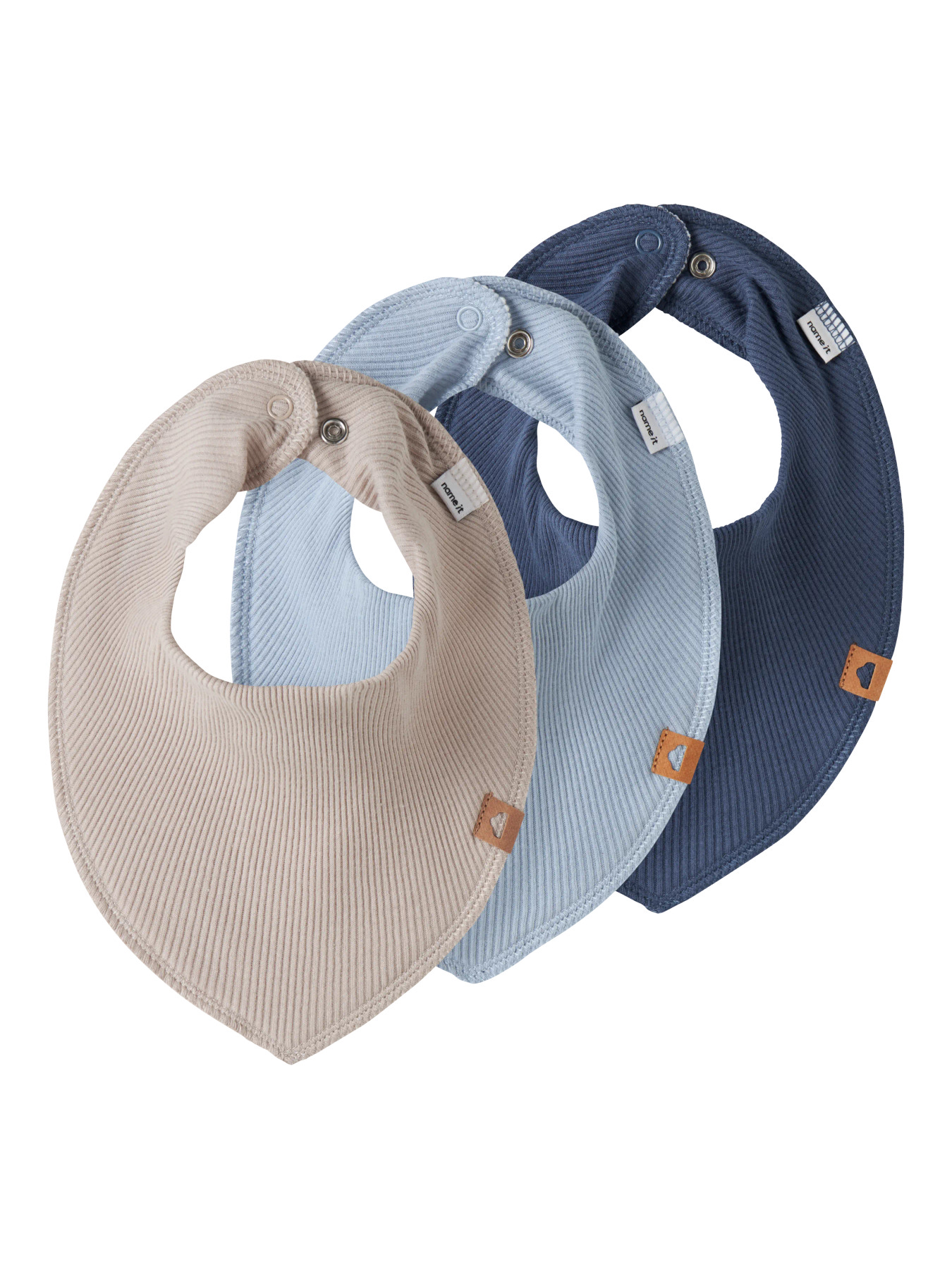 Name It Savlesmække - Rib - NbmYasim - 3-pak - Chateau Gray/Blue