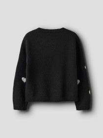 NAME IT Striktrøje Ona Black Cloud Dancer Hearts