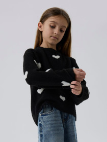 NAME IT Striktrøje Ona Black Cloud Dancer Hearts