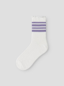 NAME IT Nkfsille Stripe Sock - Cloud Dancer Lavender Violet