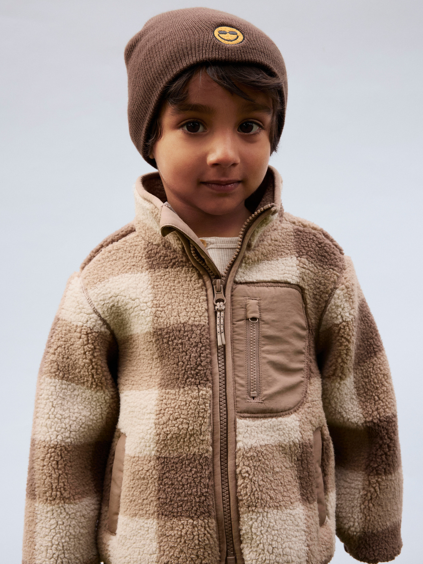 Name It Teddyjakke Fossil Med Tern - Str. 2y 92cm