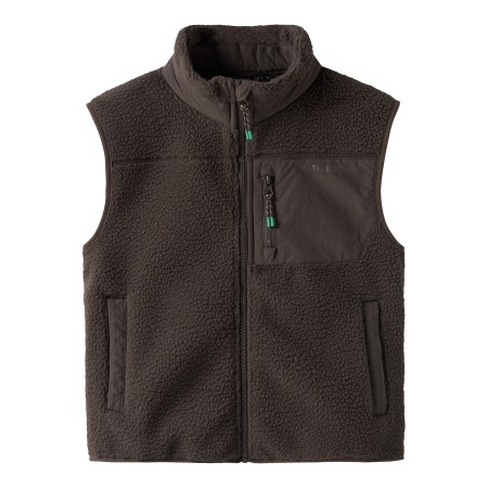 Name It Teddyvest Chocolate Brown Med Lynlåslomme - Str. 12y 152cm