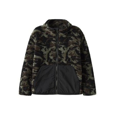 Name It Teddyjakke Dusty Olive Med Camouflageprint - Str. 8y 128cm