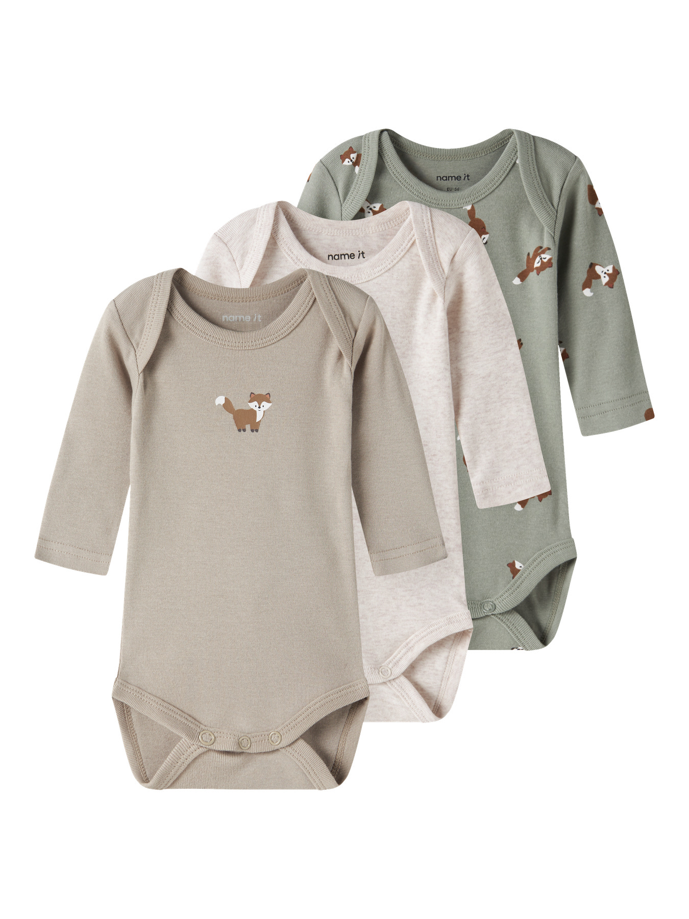 Name It Bodyer l/æ - Noos - NbmBody - 3-pak - Shadow/W/Aluminum