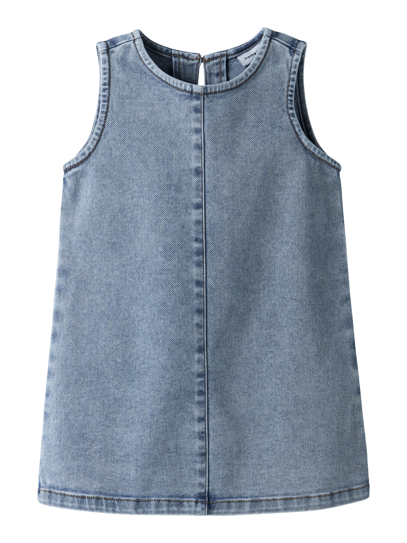 Name It Kjole Medium Blue Denim Med Knaplukning - Str. 8y 128cm
