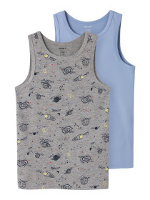 NAME IT 2-Pak Tank Toppe Grey Space