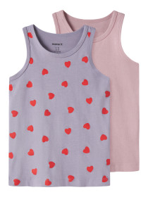 NAME IT 2-Pak Tank Top Lavender Hearts 