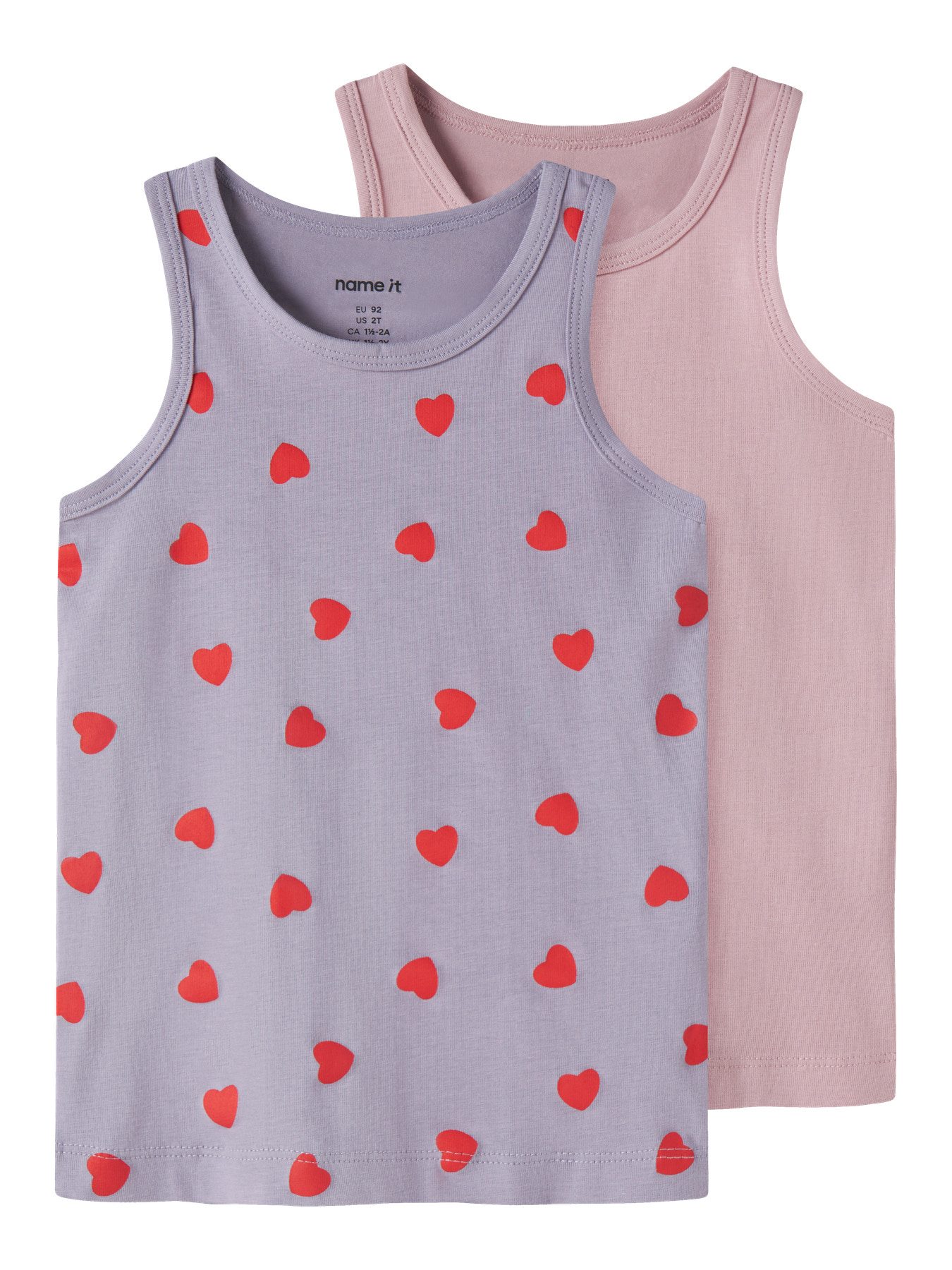 NAME IT 2-Pak Tank Top Lavender Hearts 