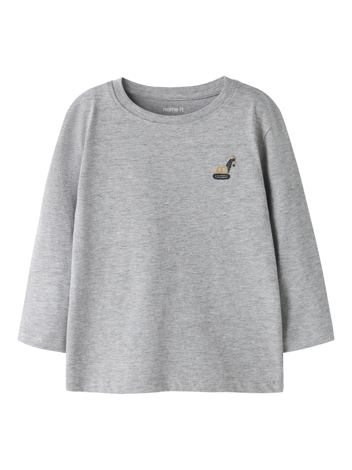 NAME IT Langærmet Bluse Vimpel Grey Melange Excavator