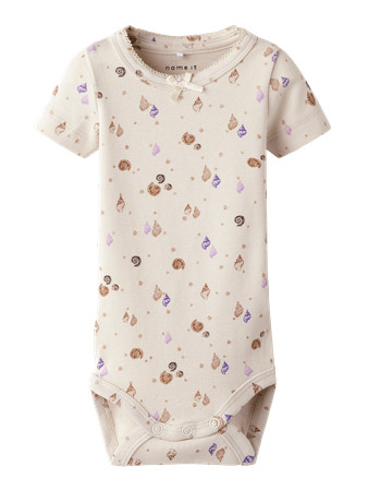 NAME IT Kortærmet Body Hiline Sandshell
