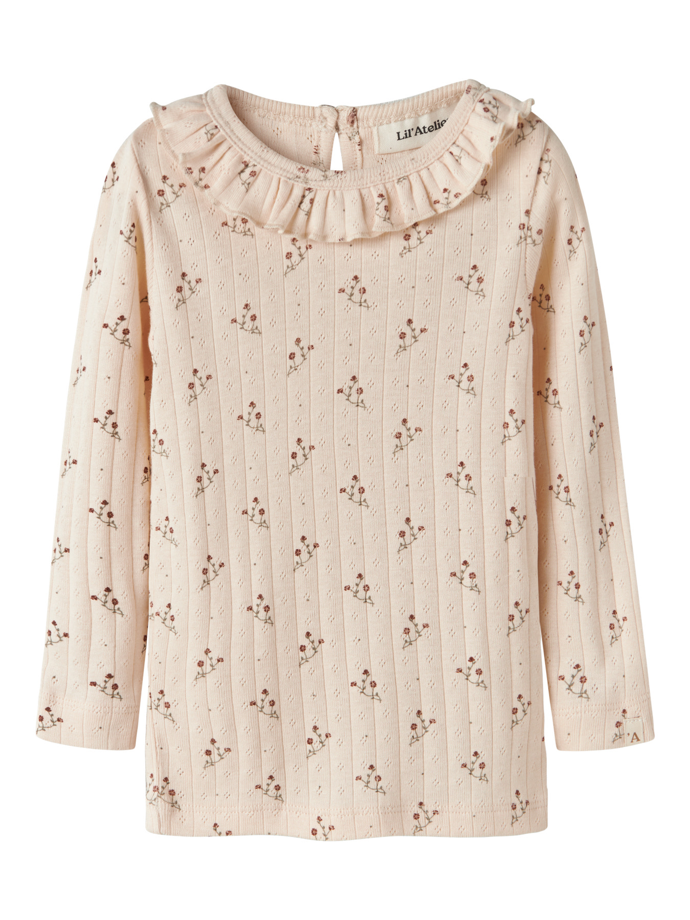 LIL ATELIER Rib Bluse Rachello Novelle Peach Flower billede