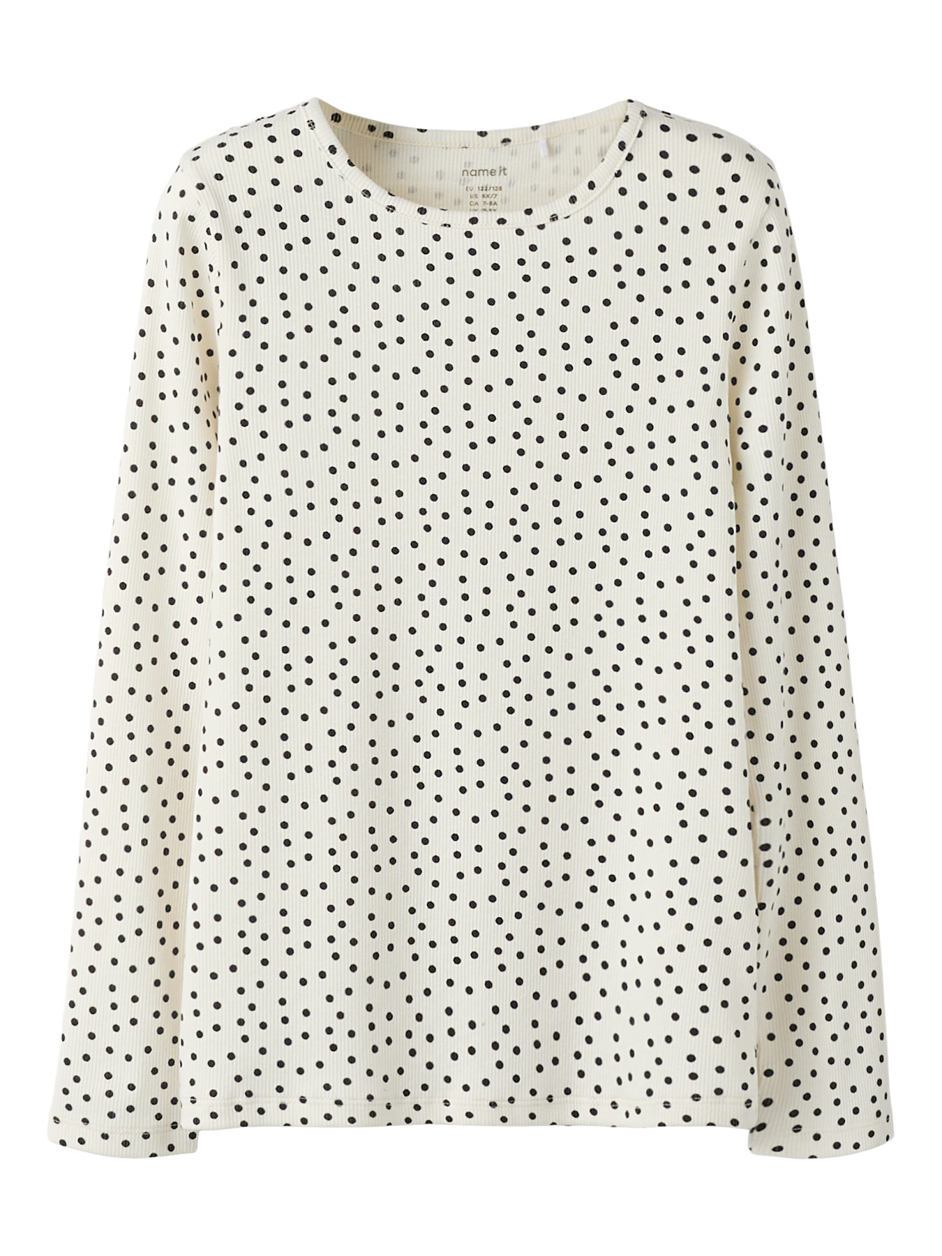 Name It Bluse - Rib - NkfTenna - Gardenia m. Prikker