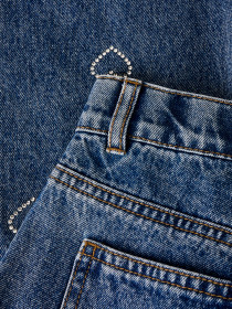 NAME IT Rhinsten Wide Jeans Rose Denim Blue Hjerte