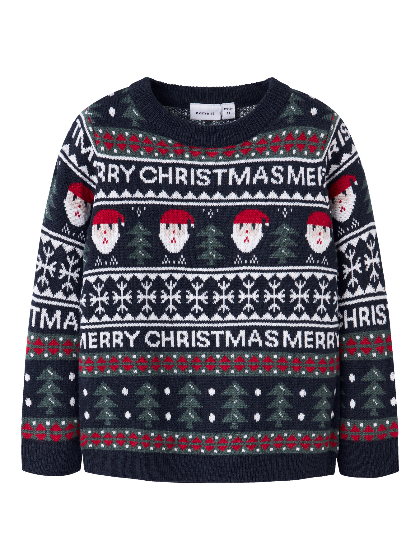 NAME IT Jule Striktrøje Rastokka Dark Sapphire billede