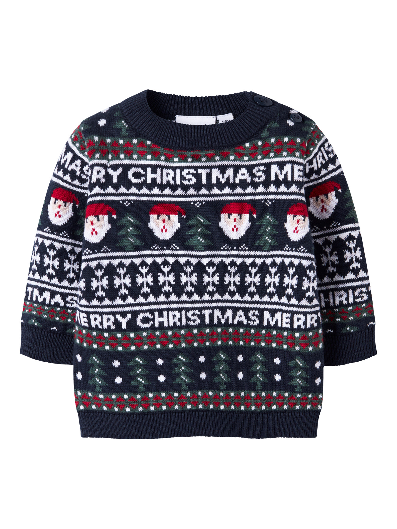 NAME IT Jule Striktrøje Rastokka Dark Sapphire billede
