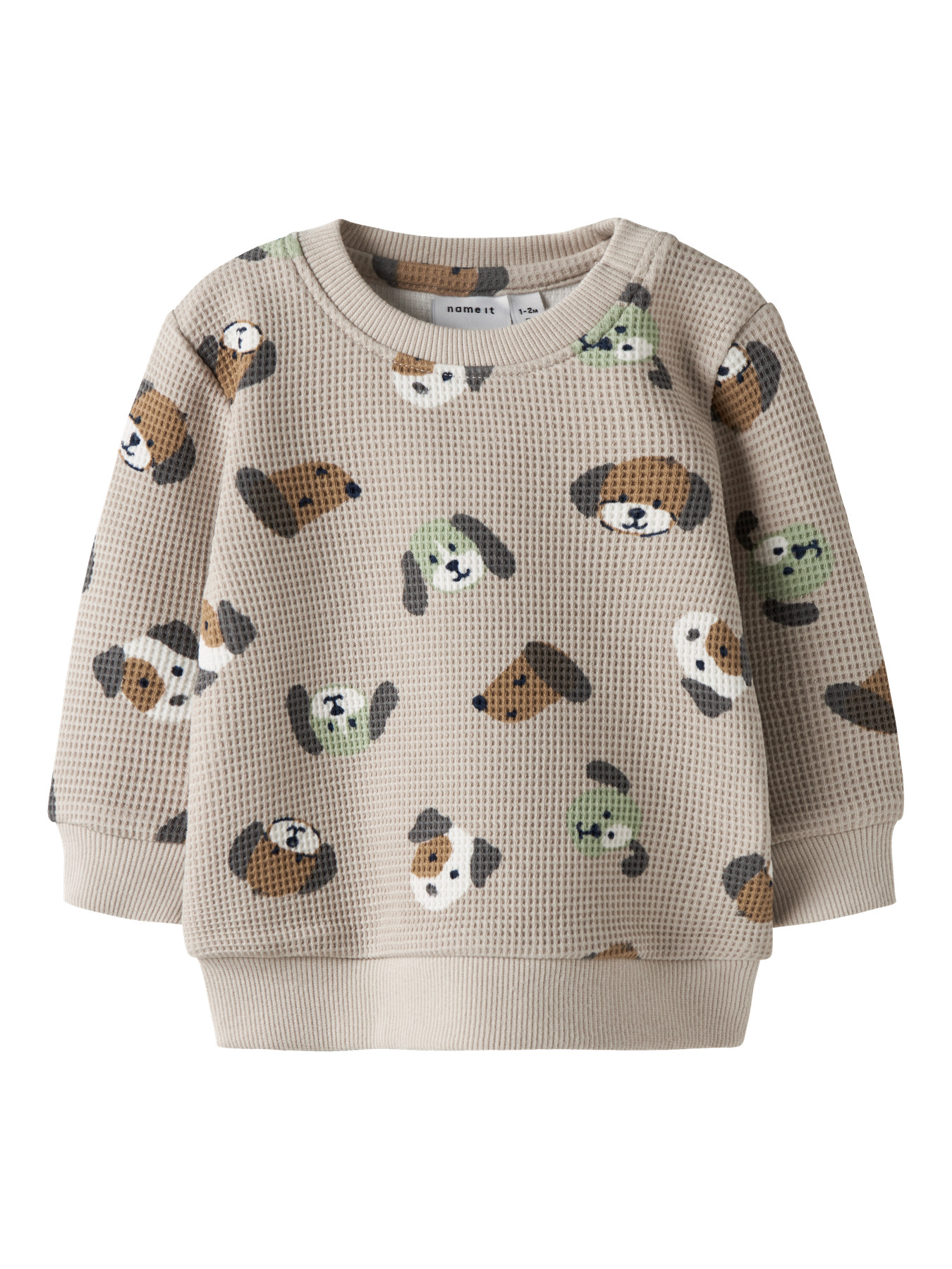 Name It Sweatshirt - Vaflet - NbmTimm - Pumice Stone m. Print